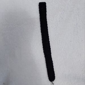 Plush Crochet Lanyard - Black
